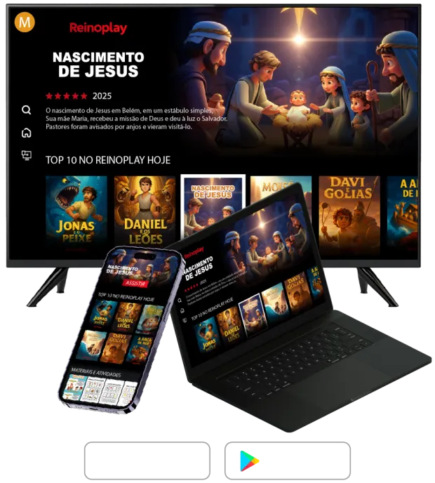 ReinoPlay na TV, no celular e no notebook