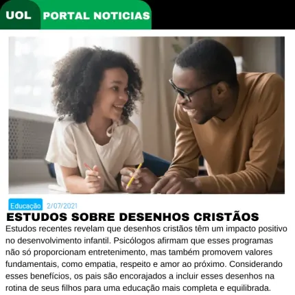 Matéria UOL sobre estudos de desenhos cristãos