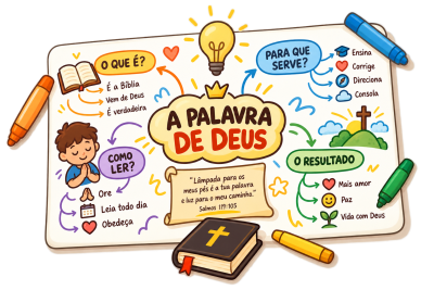 73 mapas mentais ilustrados dos livros da Bíblia