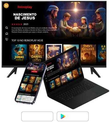 Streaming cristão infantil na TV, no celular e no notebook